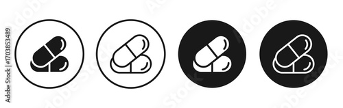 Capsules icon vector illustrations set for app and web
