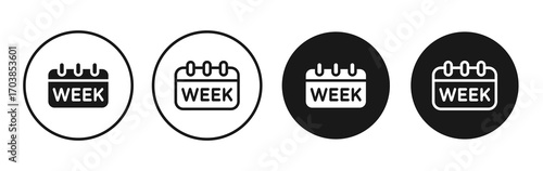 Calendar week icon vector illustrations set for app and web