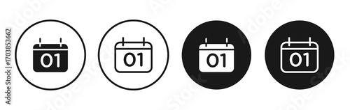 Calendar day icon vector illustrations set for app and web