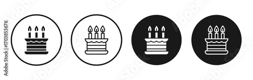 Cake icon vector illustrations set for app and web