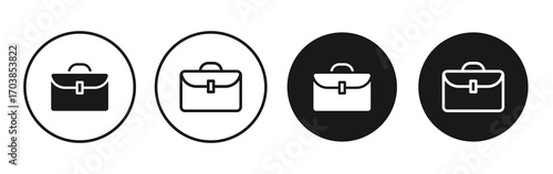 Briefcase icon vector illustrations set for app and web
