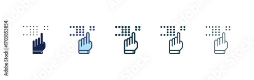 Braille icon vector illustrations set for app and web