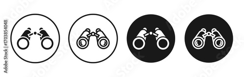 Binoculars icon vector illustrations set for app and web