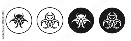 Biohazard icon vector illustrations set for app and web
