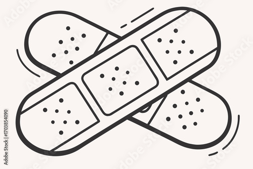 Two crossed bandages illustration