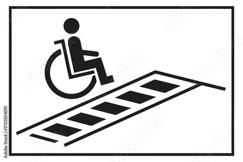 Wheelchair accessibility ramp symbol