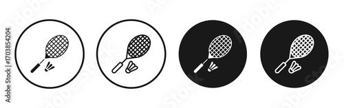 Badminton icon vector illustrations set for app and web