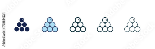 Ball pile icon vector illustrations set for app and web