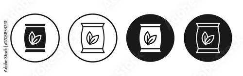 Bag seedling icon vector illustrations set for app and web