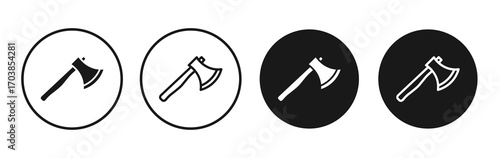 Axe icon vector illustrations set for app and web