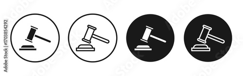 Auction icon vector illustrations set for app and web