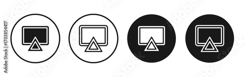 Airplay icon vector illustrations set for app and web