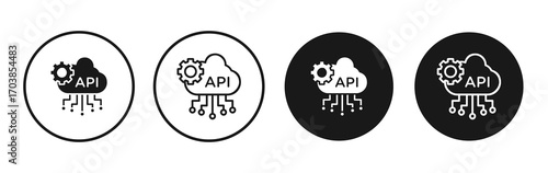 API icon vector illustrations set for app and web