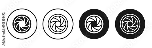 Aperture icon vector illustrations set for app and web