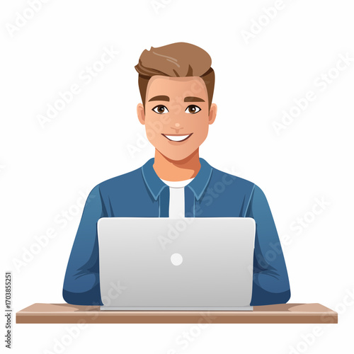 Junger Mann am Laptop