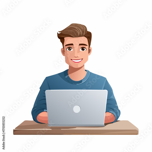 Junger Mann am Laptop