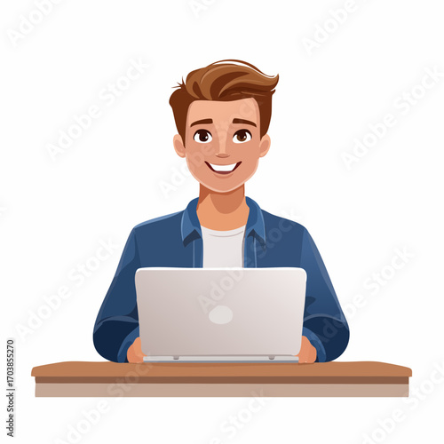 Junger Mann am Laptop