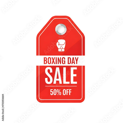 Boxing Day Sale Transparent PNG Icon Price Tag with Text for Web Banners, Flyers, and Canadian Retail Marketing