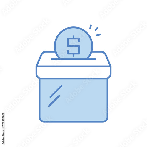 Charity Box Blue Color Vector Icon