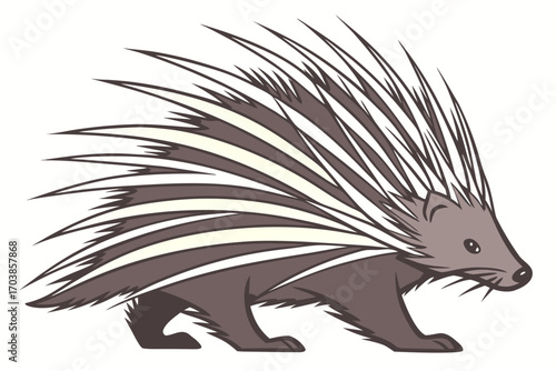 Cartoon porcupine with spiky quills