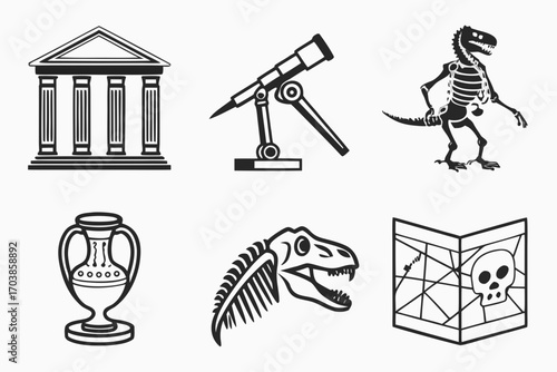 Collection of museum and science icons