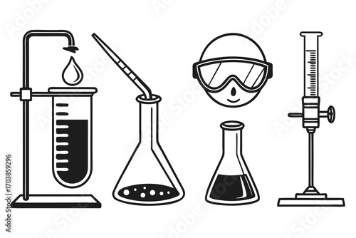 Collection of scientific laboratory equipment and supplies