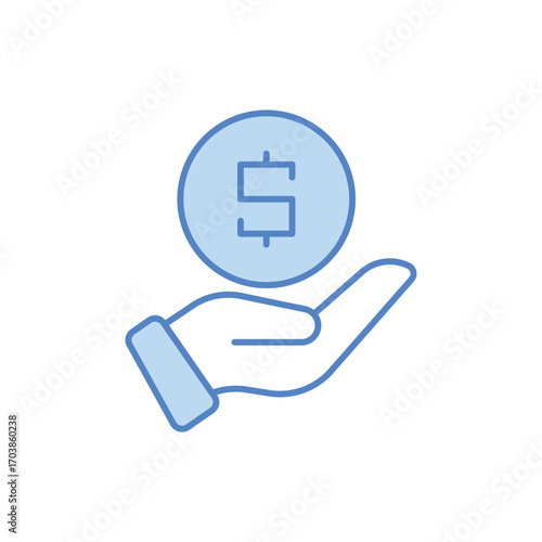 Giving Blue Color Vector Icon