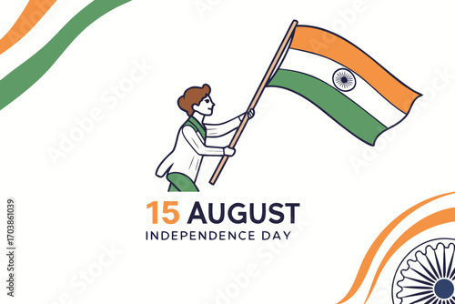 Person holding indian flag on independence day