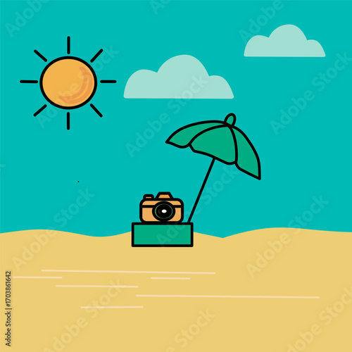 Summer Vacation On Sandy Beach