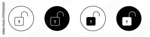 Unlock icons vectors for web designs.