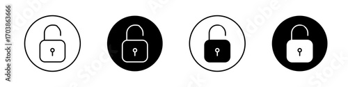 Unlock icons vectors for web designs.