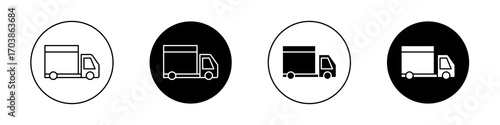 Truck icons vectors for web designs.
