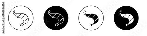 Shrimp icons vectors for web designs.