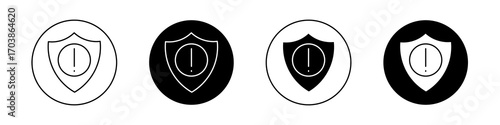 Shield exclamation icons vectors for web designs.
