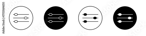 Settings sliders icons vectors for web designs.