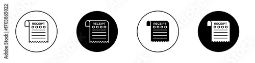 Receipt icons vectors for web designs.