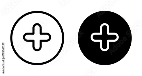Plus icons vectors for web designs.