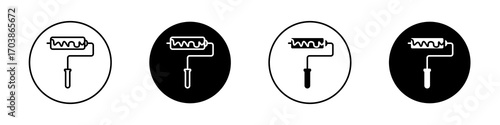 Paint roller icons vectors for web designs.