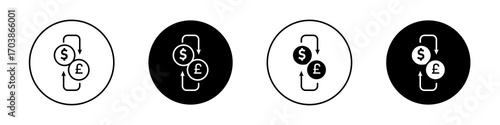 Money exchange icons vectors for web designs.