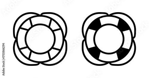 Life buoy icons vectors for web designs.