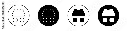 Incognito icons vectors for web designs.
