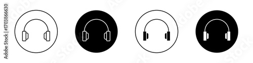 Headset icons vectors for web designs.