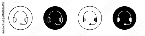 Headset icons vectors for web designs.