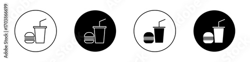 Hamburger soda icons vectors for web designs.