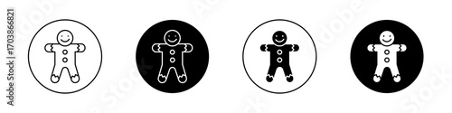 Gingerbread man icons vectors for web designs.