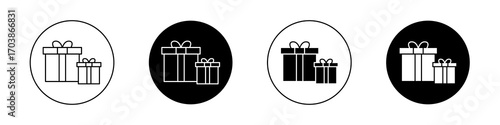 Gifts icons vectors for web designs.