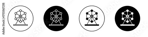 Ferris wheel icons vectors for web designs.