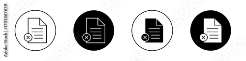 Delete Document icons vectors for web designs.