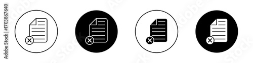Delete Document icons vectors for web designs.