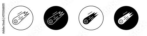 Comet icons vectors for web designs.